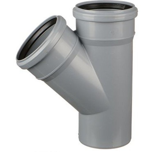 Тройник НПВХ (ПВХ) с раструбом серый Дн 50-50 45гр безнапорный в/к ТУ 6-49-33-92 Хемкор в Санкт-Петербурге