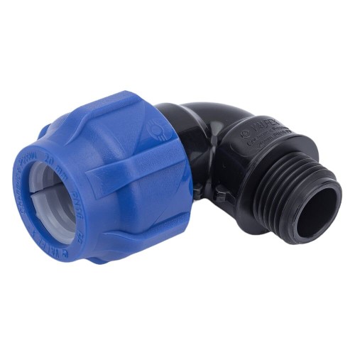 Отвод ПЭ компрессионный Дн 32 1/2" 90гр Ру-16 НР (НАР) RTP (РосТурПласт) в Санкт-Петербурге