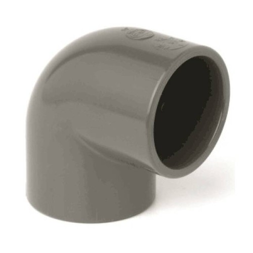 Отвод ПВХ клеевой Дн 90 90гр Ру-16 серый напорный Aquaviva в Санкт-Петербурге