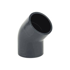 Отвод ПВХ клеевой Дн 160 45гр Ру-16 серый напорный Aquaviva