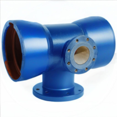 Тройник с пожарной подставкой раструб-фланец ППТРФ ВЧШГ с ЦПП Ду 600-300