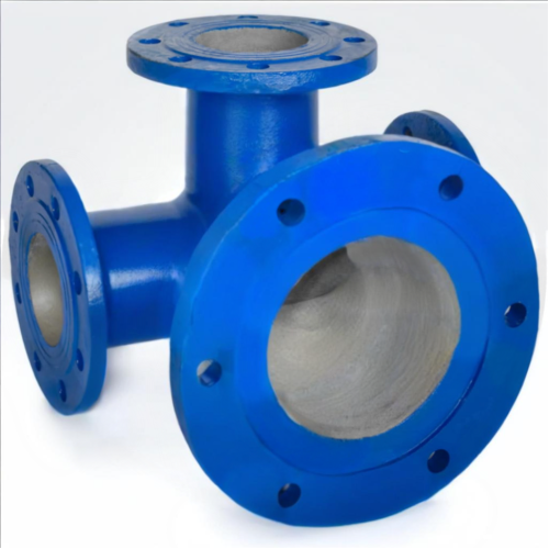 Тройник с пожарной подставкой фланцевый ППТФ Ду 500-500 (L=1000-500) ВЧШГ с ЦПП цинк+AL ГОСТ ISO 2531-2012 в Санкт-Петербурге