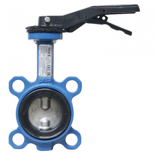 Затвор ручной с чугунным диском и рукояткой межфланцевый 1,6 МПа EPDM ЗПФ GG25 ЛАЗ 80х45 мм в Санкт-Петербурге